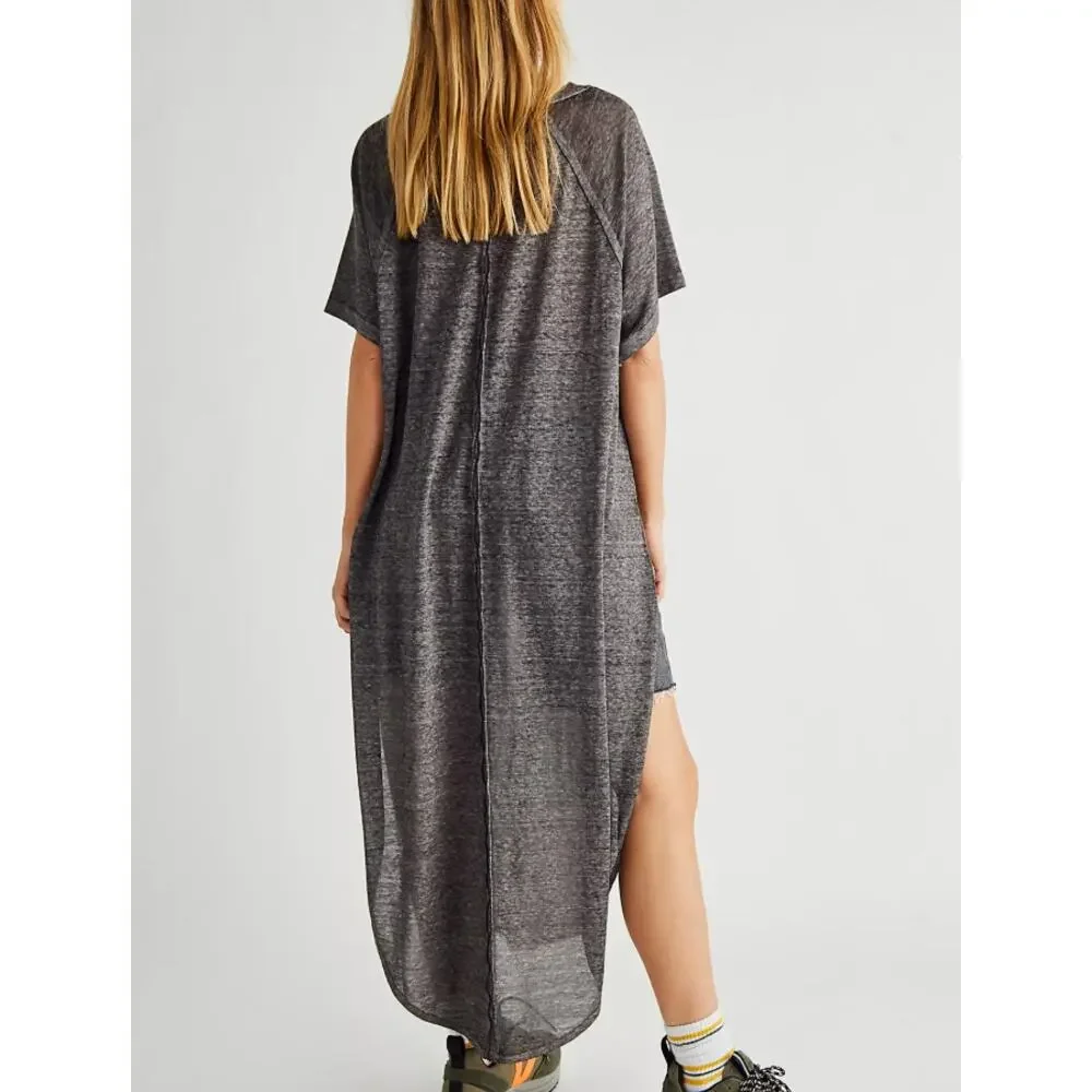 We The Free People XS Extra Small Spring Breeze Tunic Oversized Gray Semi Sheer